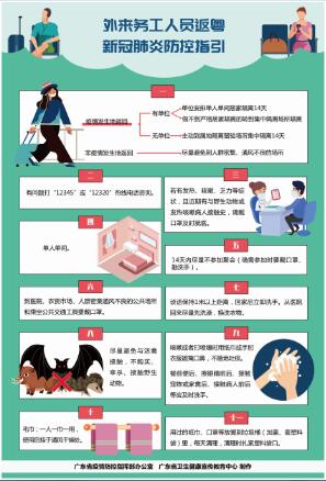 外來務(wù)工人員返粵新冠肺炎防控指引