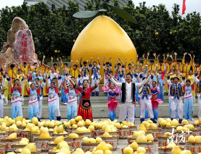 廣東(梅州)慶祝首屆“中國農(nóng)民豐收節(jié)”活動分會場在大埔縣雙髻山蜜柚公園舉行。南方日報記者 何森垚 攝